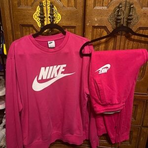 Nike Pink Sweatshirt and Joggers Set